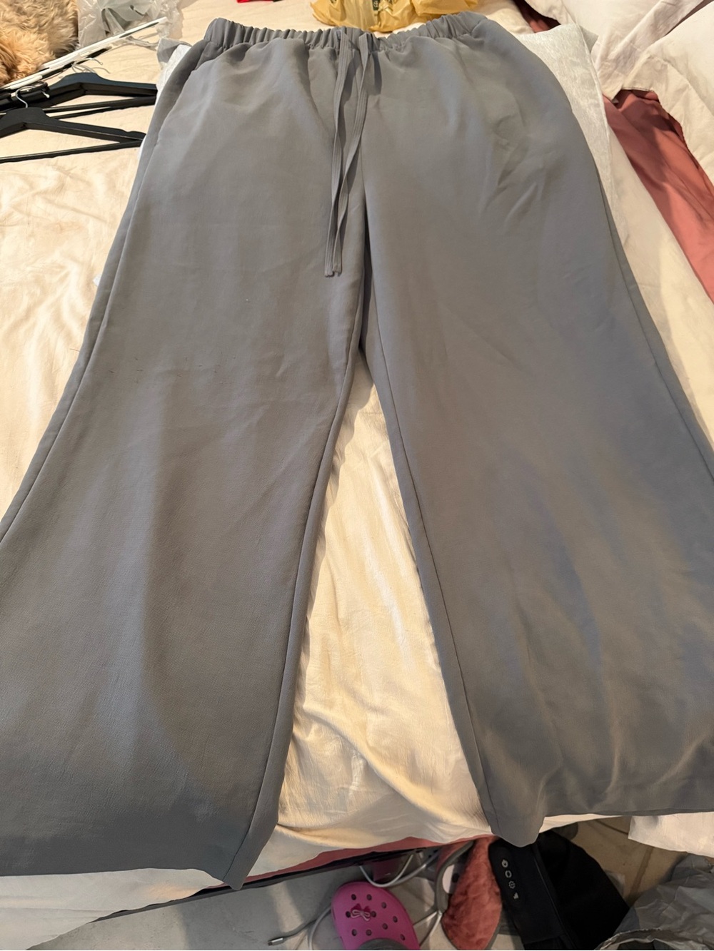 Aritzia Lodge Pants - Crepette. Wide Leg Drawstring Lounge Pants - Slate Gray - Picture 2 of 3